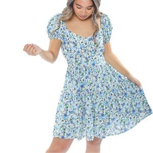 Floral Blue Dress- Shop Henly